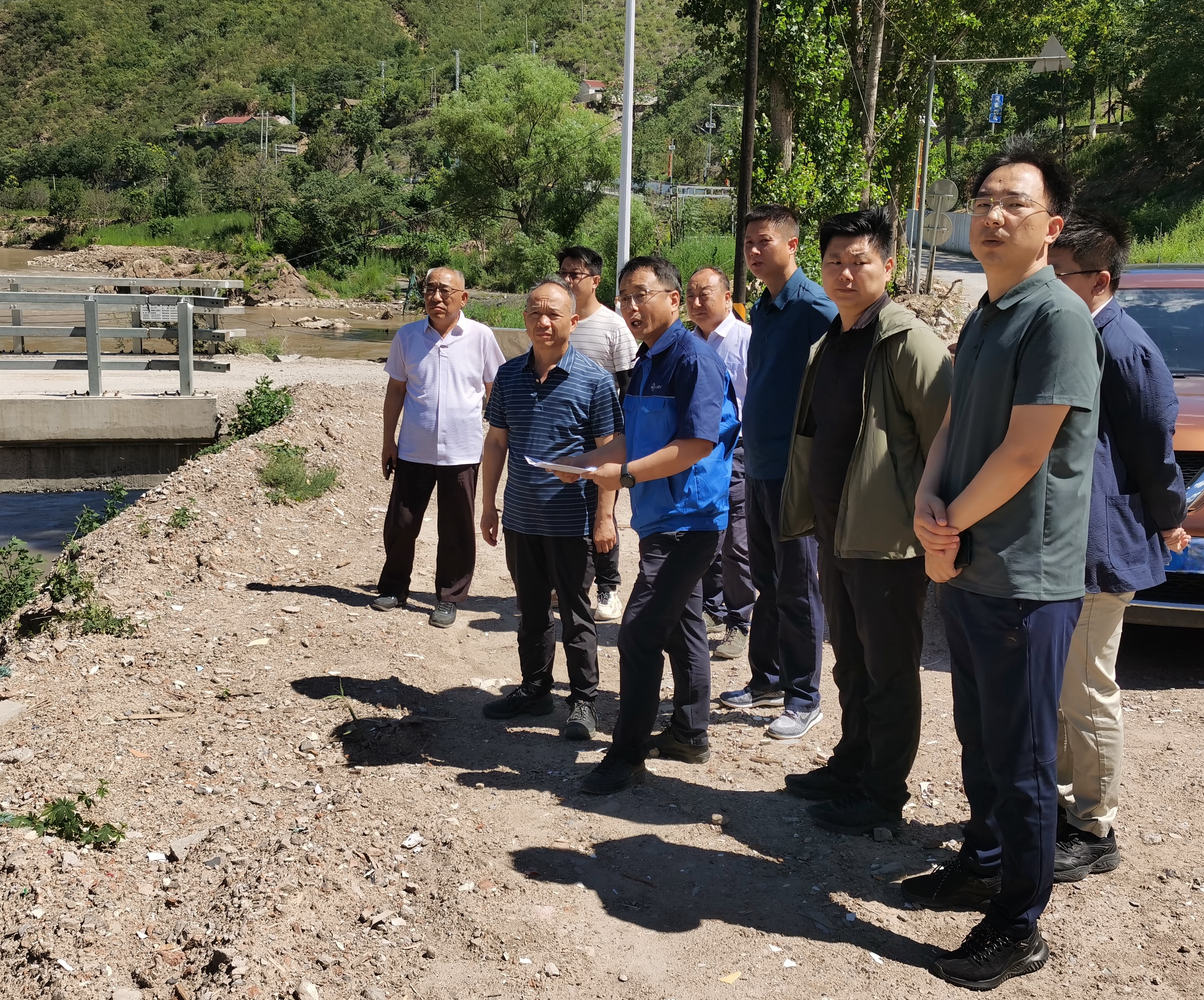 公司主要領導赴永定河山峽段綜合提升工程開展河道疏浚物消納專項調研